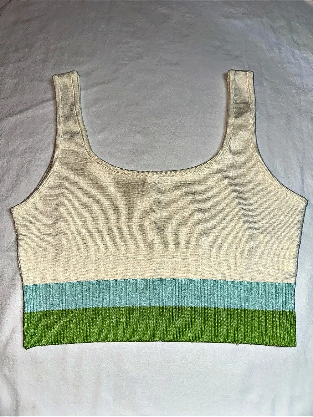 Viviane Furrier Knit Color Block Crop Top Size M